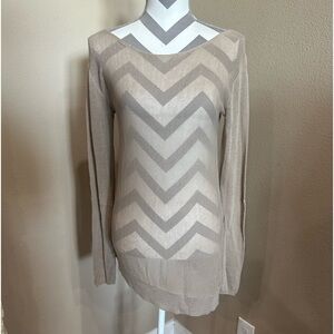 BCBG MAXAZRIA Long Sleeve Asymmetrical Shear Knit Tunic, Dress, Coverup